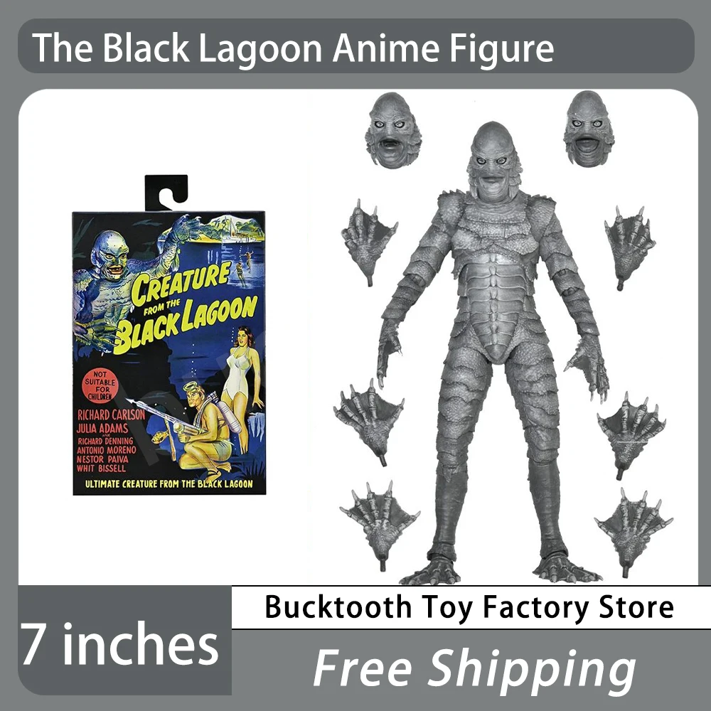 

7 Inch Original NECA Anime Figure 04823 Universal Monsters Ultimate Figurine Creature From The Black Lagoon (B&W) PVC Model Toy
