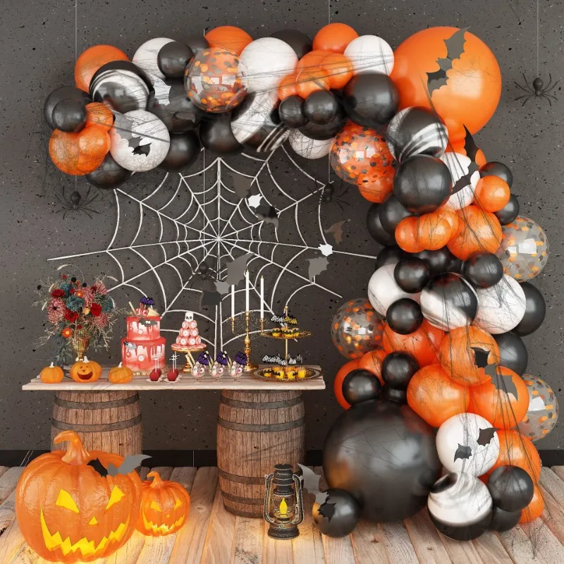 Halloween Balloon Arch Cobweb Bat Party Door Window Decor Black Orange White Garland Decoration Terror Theme Foil Balloon Set
Halloween Balloon Arch Cobweb Bat Party Door Window Decor Black Orange White Garland Decoration Terror Theme Foil Balloon Set