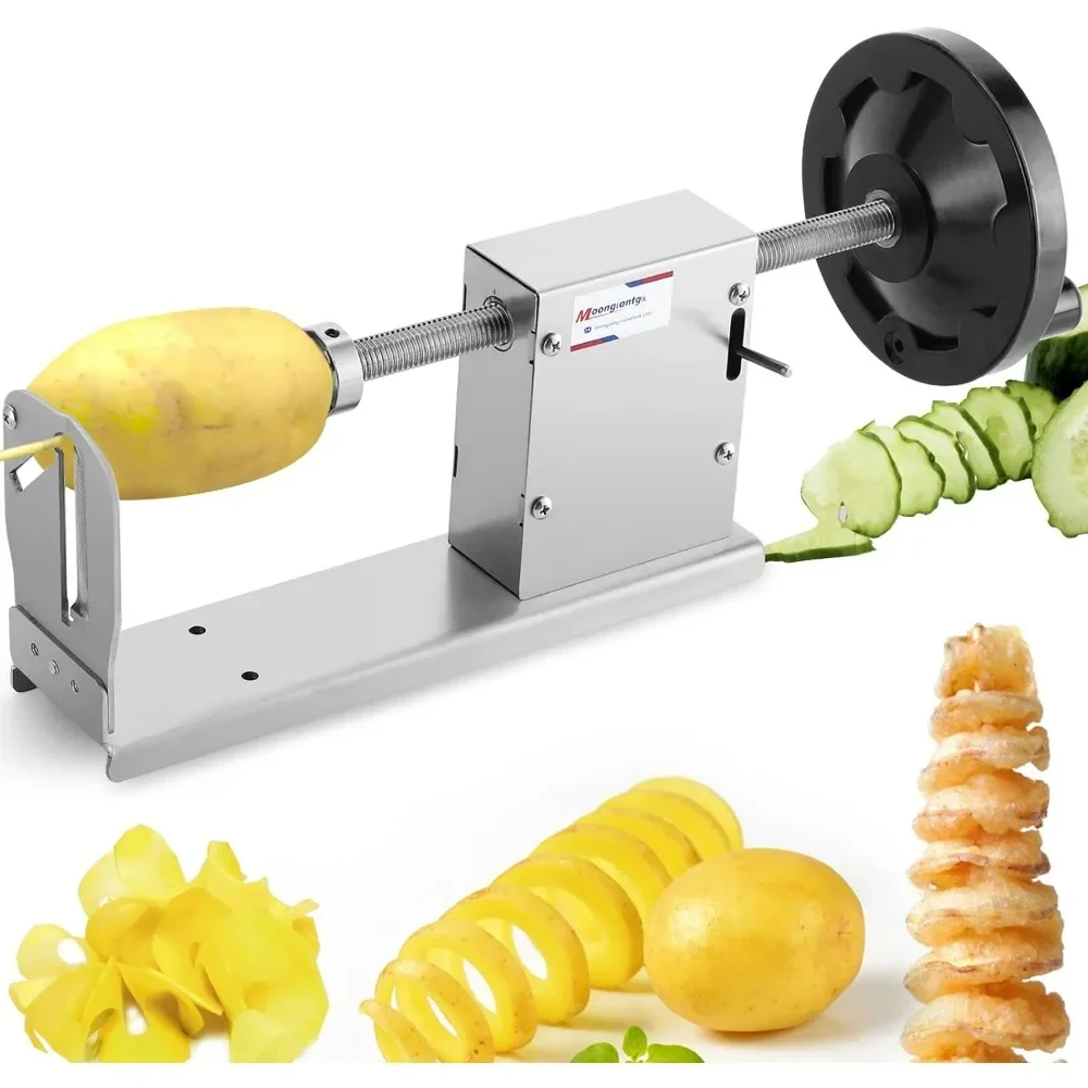 

Tornado Potato Spiral Cutter Manual 3 in 1 Stainless Steel Potato Twister Curly Fry Cutter Twisted Potato Slicer Vegetable