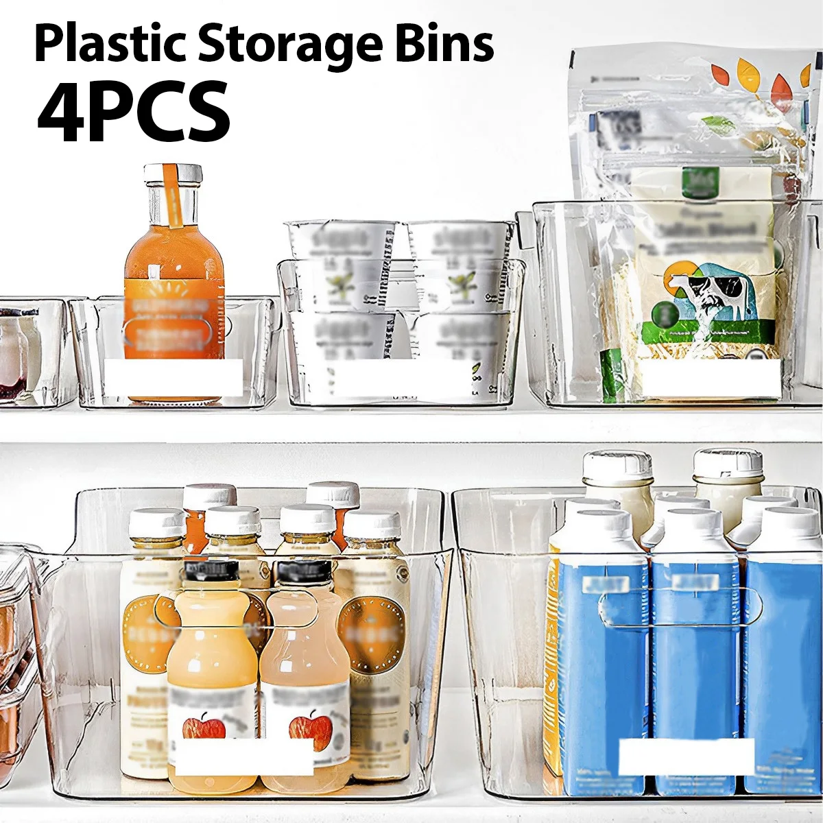 4 Pcs Plastic Storage Bins Transparent Storage Box 4 Sizes Cabinet Organizer Box Set with Handle Fridge Organizer Plastic Bins
4 Pcs Plastic Storage Bins Transparent Storage Box 4 Sizes Cabinet Organizer Box Set with Handle Fridge Organizer Plastic Bins