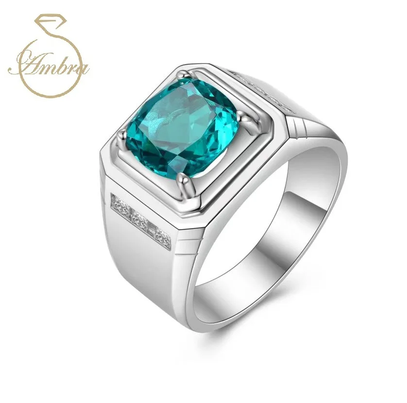 Ambra Jewelry 18K White Gold Colour Platinum Sterling Silver Plated EX CUT 5ct Emerald Classic Men's Ring for Wedding Party
Ambra Jewelry 18K White Gold Colour Platinum Sterling Silver Plated EX CUT 5ct Emerald Classic Men's Ring for Wedding Party