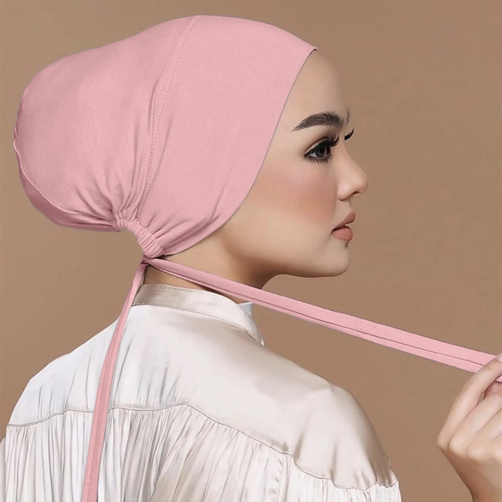 

Islamic Headscarf Hijab Bonnet Female Turban Hat Ladies Headband Cap Muslim Women's Under Scarf Caps Soft Cotton Inner Hijabs