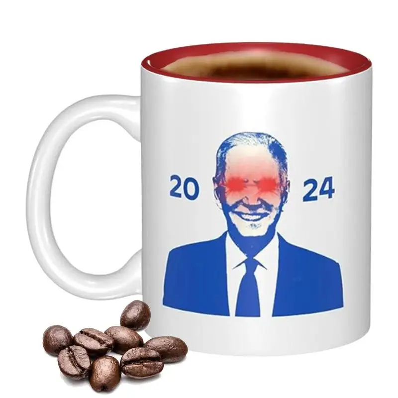 

Кофейные кружки Biden 2024, 350 мл, керамическая кружка Biden, забавная кофейная чашка с голосовым избирательством, для кухни, прочная дорожная кружка