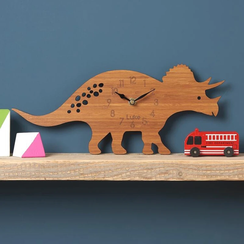 BEAU-Bamboo Wood Cartoon Triceratops Dinosaur Wall Clock Children's Room Decoration Animal Wall Clock Home Decor
BEAU-Bamboo Wood Cartoon Triceratops Dinosaur Wall Clock Children's Room Decoration Animal Wall Clock Home Decor