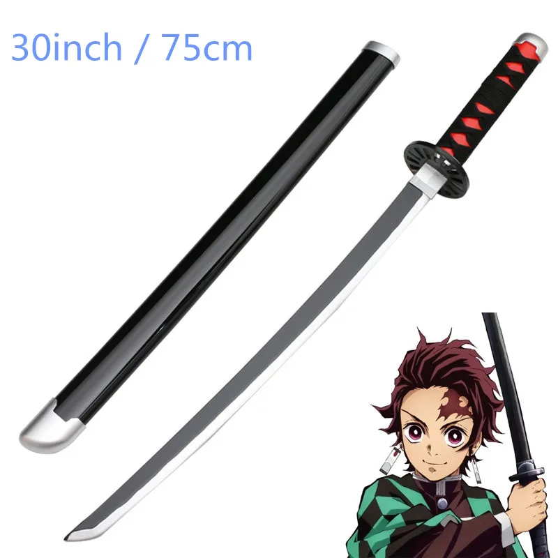 

30inch Cosplay Kamado Tanjirou Katana Weapon Sword Agatsuma Zenitsu Bamboo Assembled Model 75cm