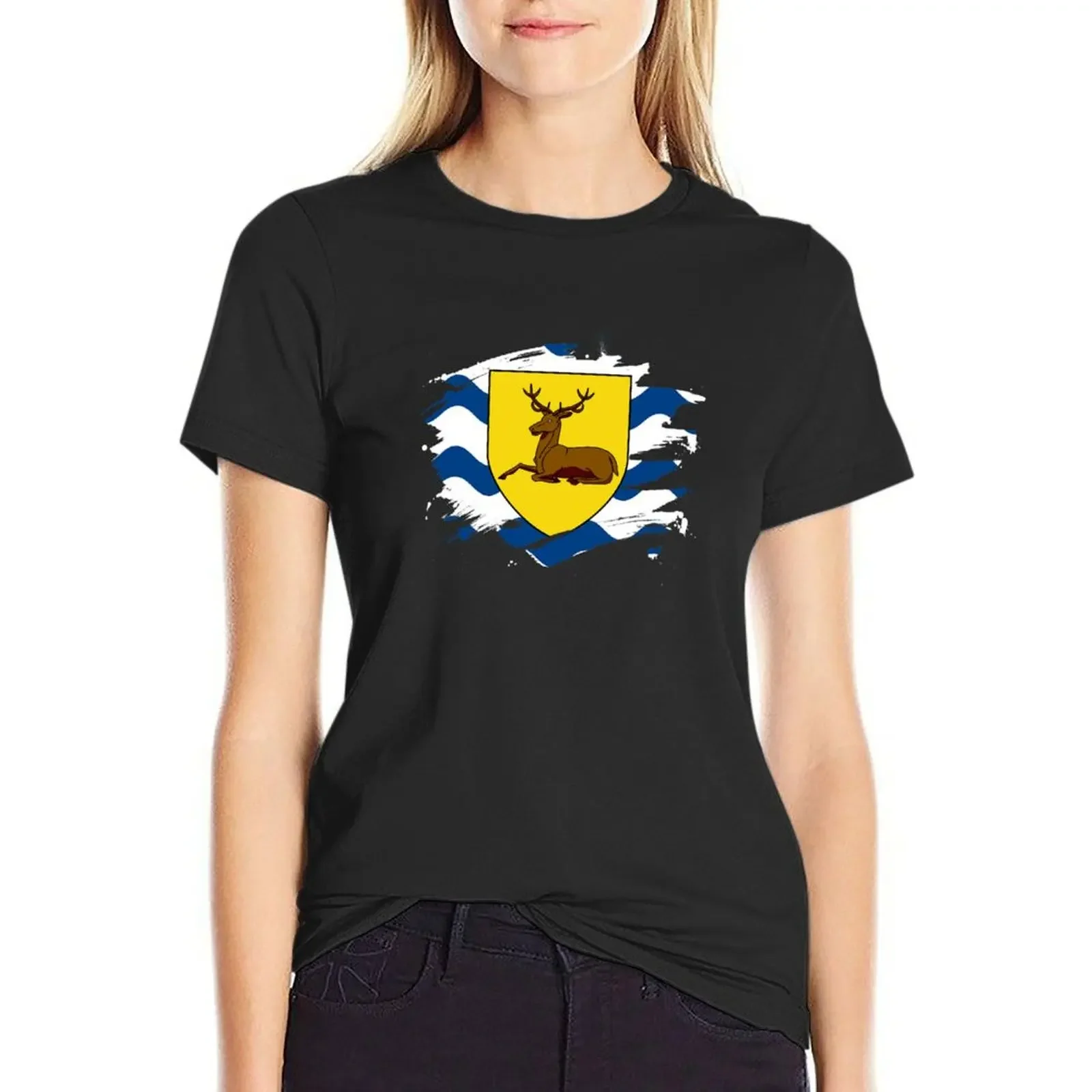 

Hertfordshire Flag Paint Splatter Design T-shirt tees cute tops cotton t shirts Women