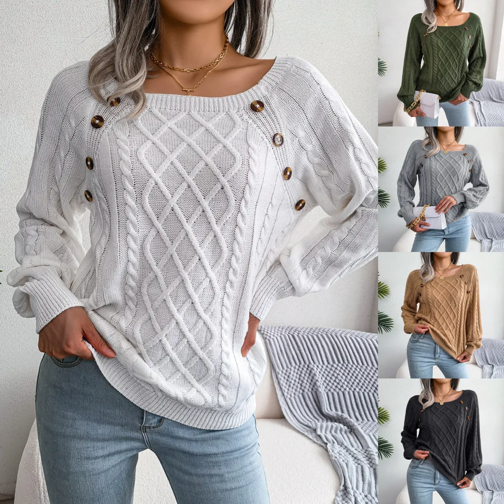 Women Casual Square Collar Buttons Long Sleeve Knitted Pullovers And Sweaters For Autumn Winter 2023
Women Casual Square Collar Buttons Long Sleeve Knitted Pullovers And Sweaters For Autumn Winter 2023