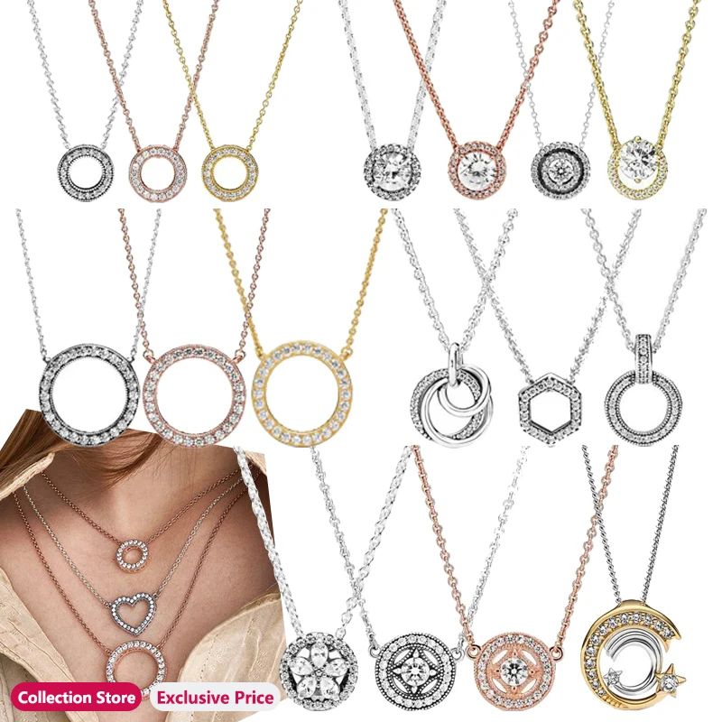 Hot 925 Sterling Silver Hollow Round Zircon Original Women's Logo Love Heart Collar Necklace Set DIY Charm Jewelry
Hot 925 Sterling Silver Hollow Round Zircon Original Women's Logo Love Heart Collar Necklace Set DIY Charm Jewelry