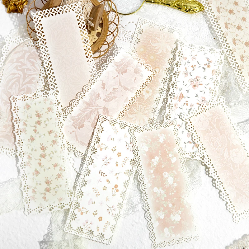 10Pcs Lace Material Paper Dream Flower Workshop Rose Creative Foundation Memo Message Supplies Notebooks 223*74mm
10Pcs Lace Material Paper Dream Flower Workshop Rose Creative Foundation Memo Message Supplies Notebooks 223*74mm