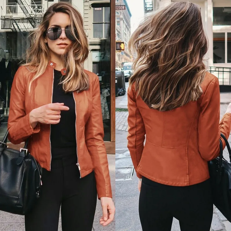 Autumn and winter New women's Europe and America style street fashion PU leather short-style small coat Multi-color optional
Autumn and winter New women's Europe and America style street fashion PU leather short-style small coat Multi-color optional