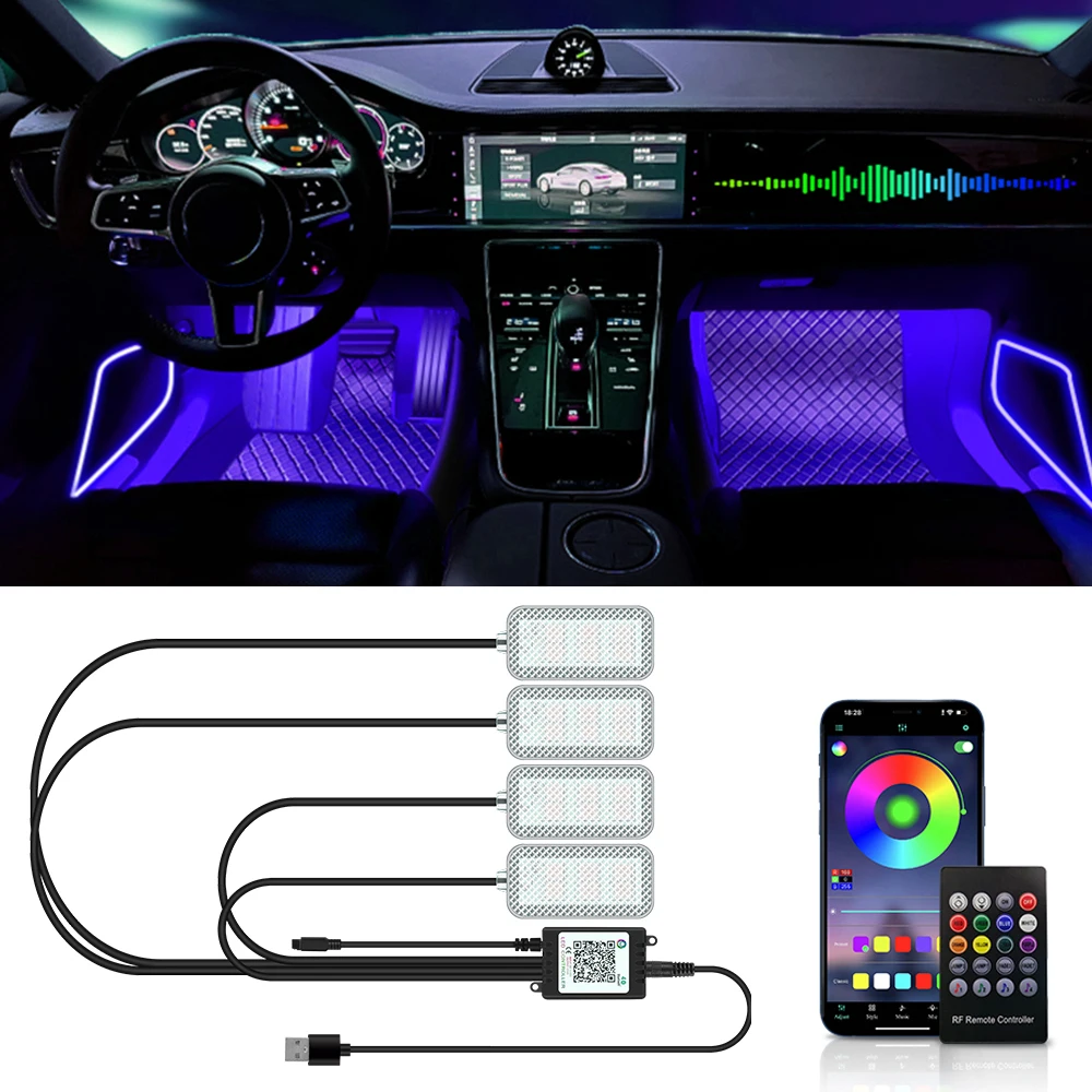 Лампа неоновая для подсветки салона автомобиля с дистанционным управлением через приложение
Лампа неоновая для подсветки салона автомобиля с дистанционным управлением через приложение