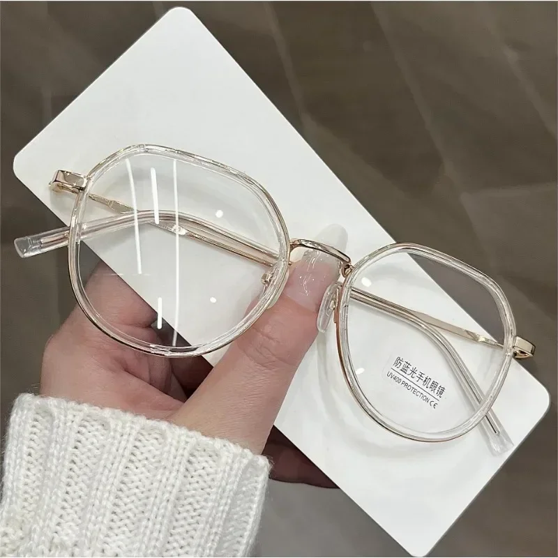 

Luxury Brand Round Myopia Glasses Blue Light Blocking Eyeglasses Women Men Prescription Near Sight Glasses