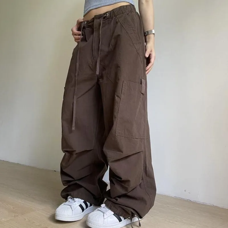 Deeptown Vintage Parachute Pants Women Y2k Streetwear Oversized Brown Trousers Korean Style Cargo Joggers Hippie Harajuku Grunge
Deeptown Vintage Parachute Pants Women Y2k Streetwear Oversized Brown Trousers Korean Style Cargo Joggers Hippie Harajuku Grunge