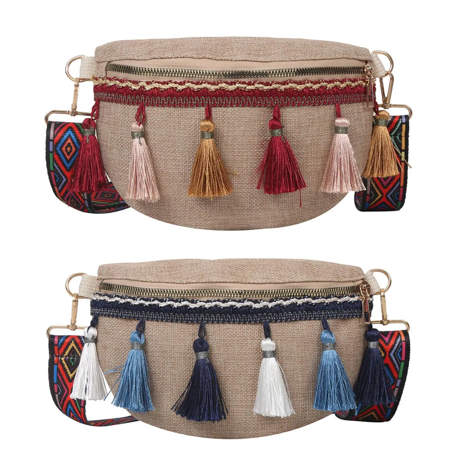 

Boho Fanny Pack Chest Bag Fashionable Purse Waistpack Ethnic Shoulder Bag Waist Bag for Summer Street Travel Shopping Outdoor