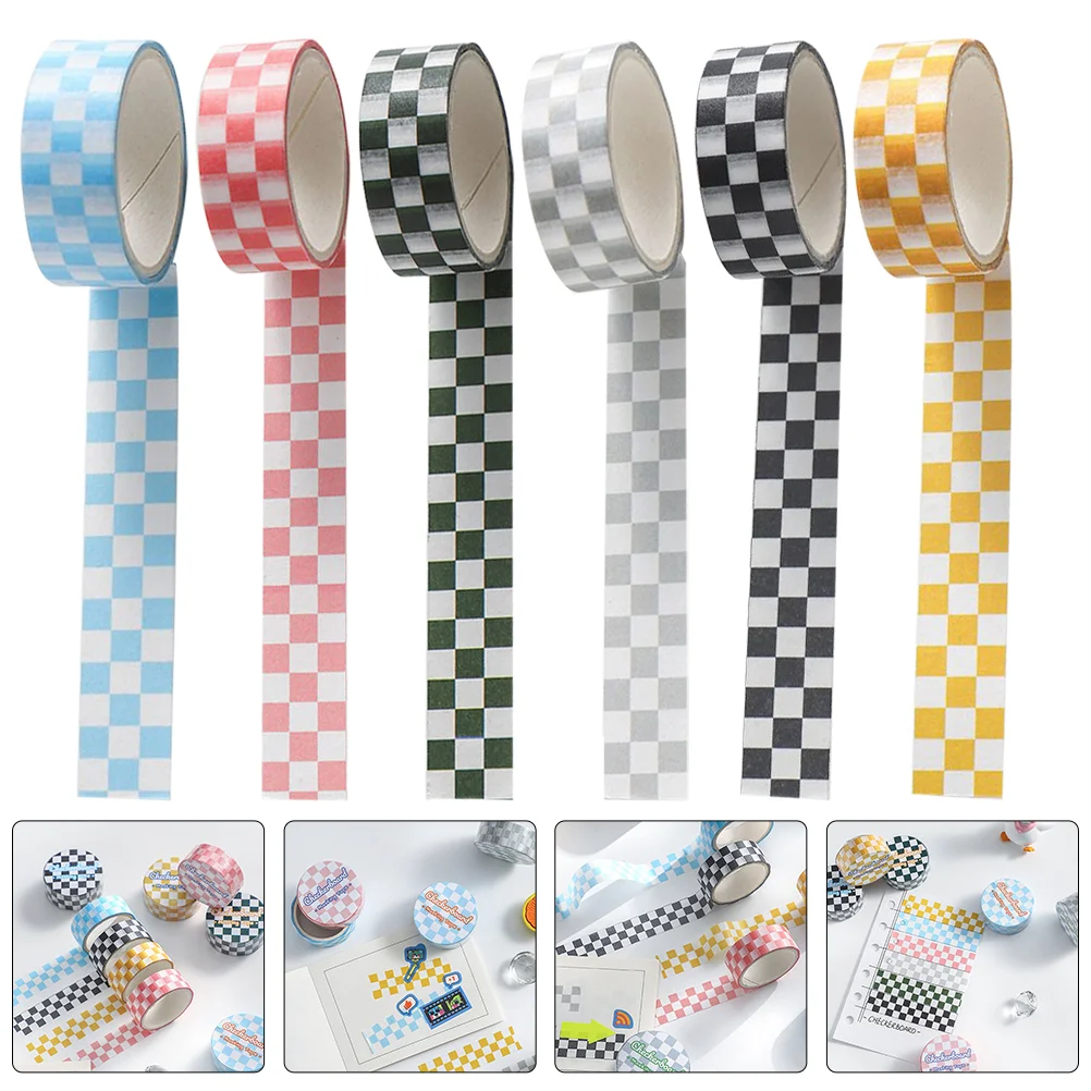 

6 Rolls of Scrapbooking Washi Tape Notepad Printing Tape DIY Washi Tape Scrapbook Tape Decoration