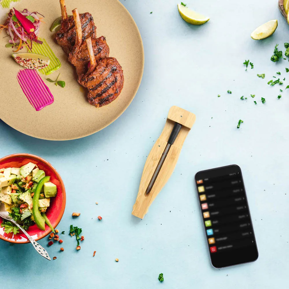 Wireless Meat Thermometer Smart App Control Real Time Temperature Tracking Waterproof and Rechargeable for Grill/Kitchen
Wireless Meat Thermometer Smart App Control Real Time Temperature Tracking Waterproof and Rechargeable for Grill/Kitchen