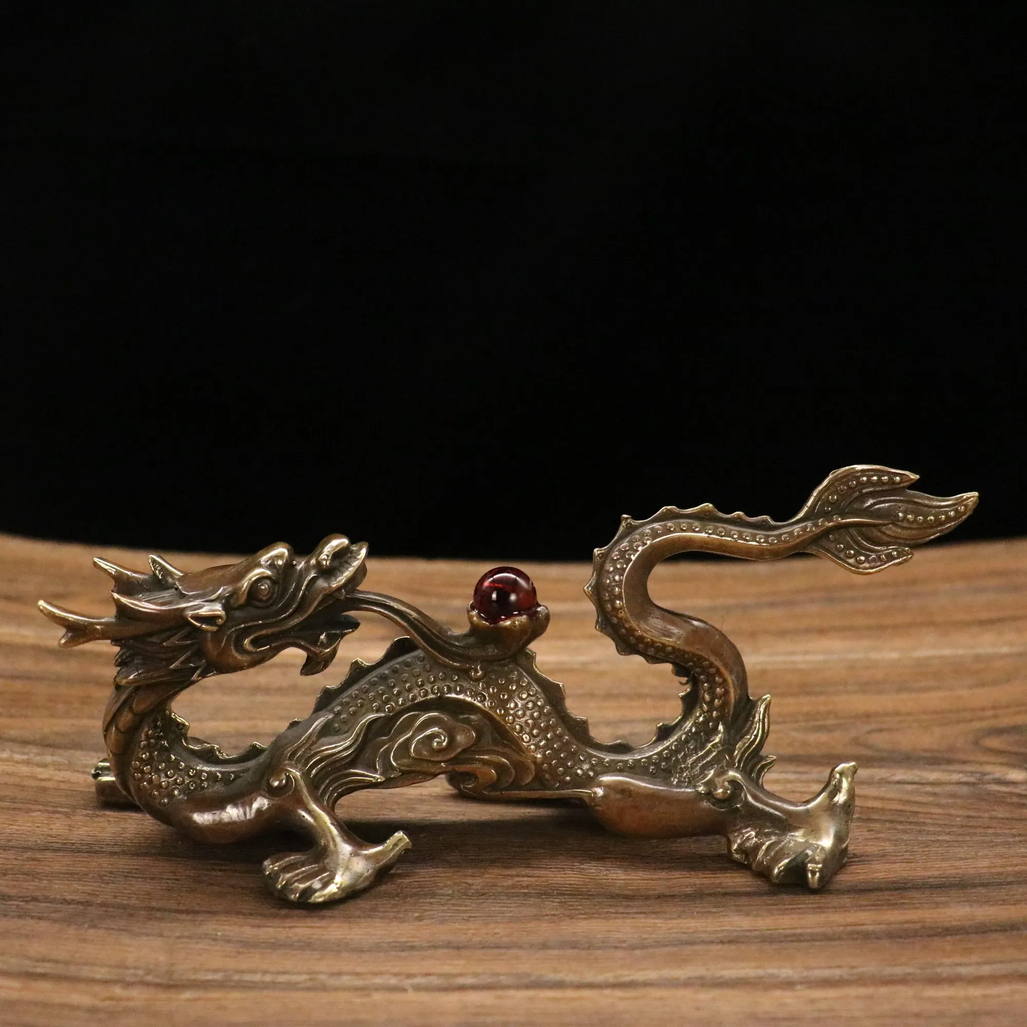 

Collect Chinese Elaboration Brass Auspicious Lucky Wealth “ Dragon ” Metal Crafts Home Decoration