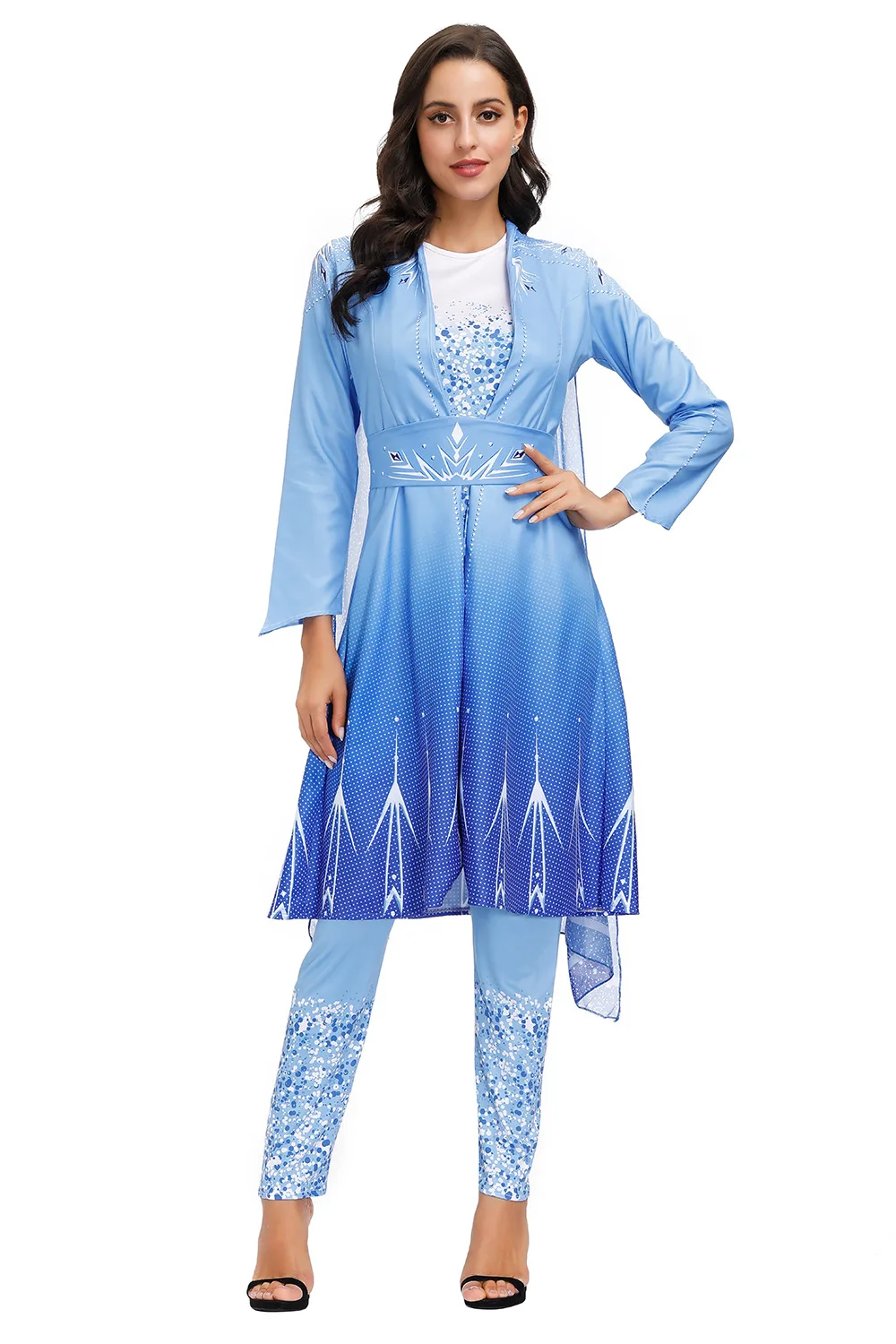 

Frozen Cosplay Clothing Adult Elsa Snow Princess Blue Dress Princess Carnival Party Cosplay Costumes Halloween Performance Dress
