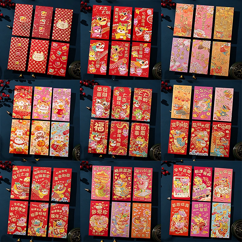 6Pcs Spring Festival Red Envelopes The Year Of Dragon Luck Money Bag Lucky Money Bless Pocket Red Packet New Year Decoration
6Pcs Spring Festival Red Envelopes The Year Of Dragon Luck Money Bag Lucky Money Bless Pocket Red Packet New Year Decoration
