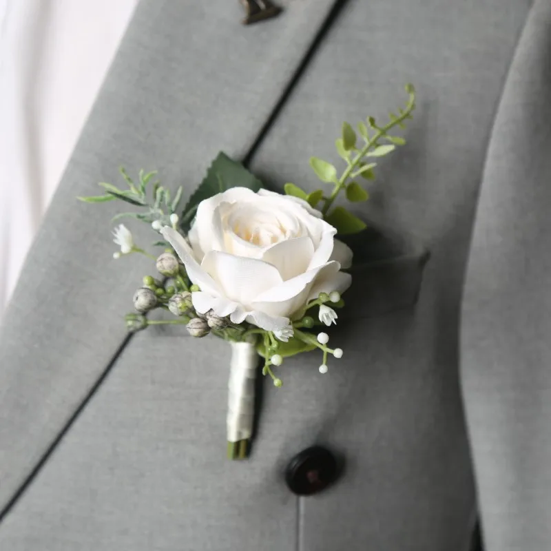 BAIFUMINGYI White Rose Artifical Boutonnieres Groomsmen Witness Marriage Wedding Accessories for Wed Party
BAIFUMINGYI White Rose Artifical Boutonnieres Groomsmen Witness Marriage Wedding Accessories for Wed Party