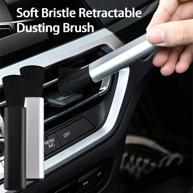 

Car Detail Cleaning Retractable Brush for Dashboard Air Conditioner PC Keyboard Universal Cleaning Soft Wool Small Brushes