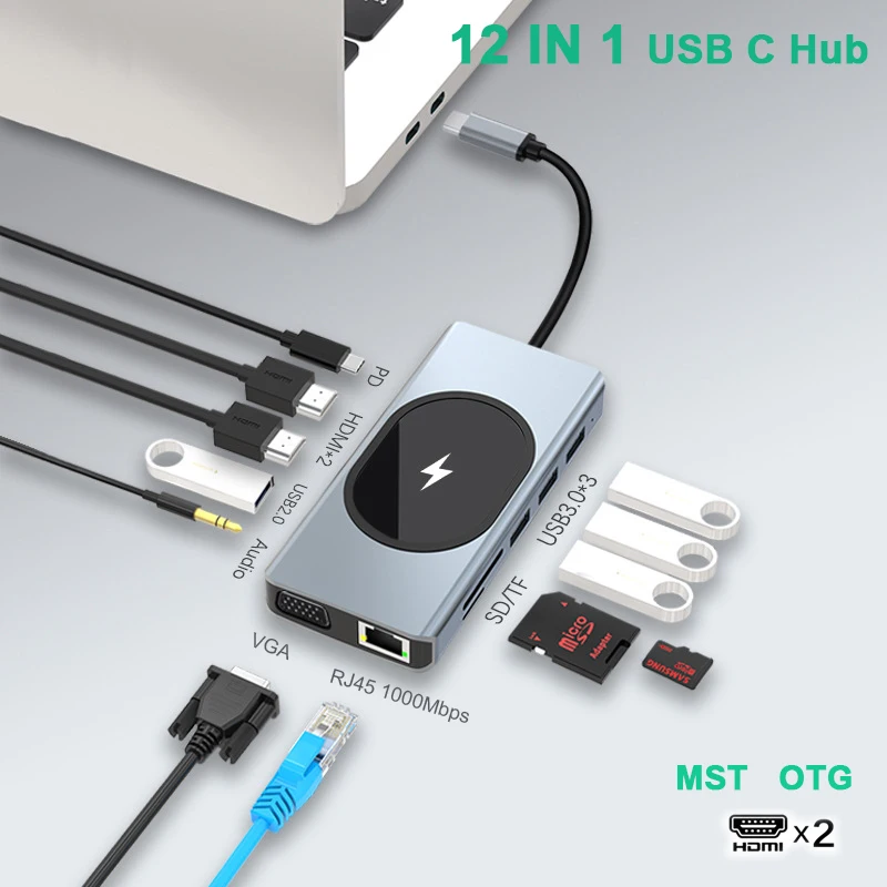 USB-концентратор с двумя HDMI-мониторами 100 Вт для MacBook Pro Huawei Lenovo | Компьютеры и офис