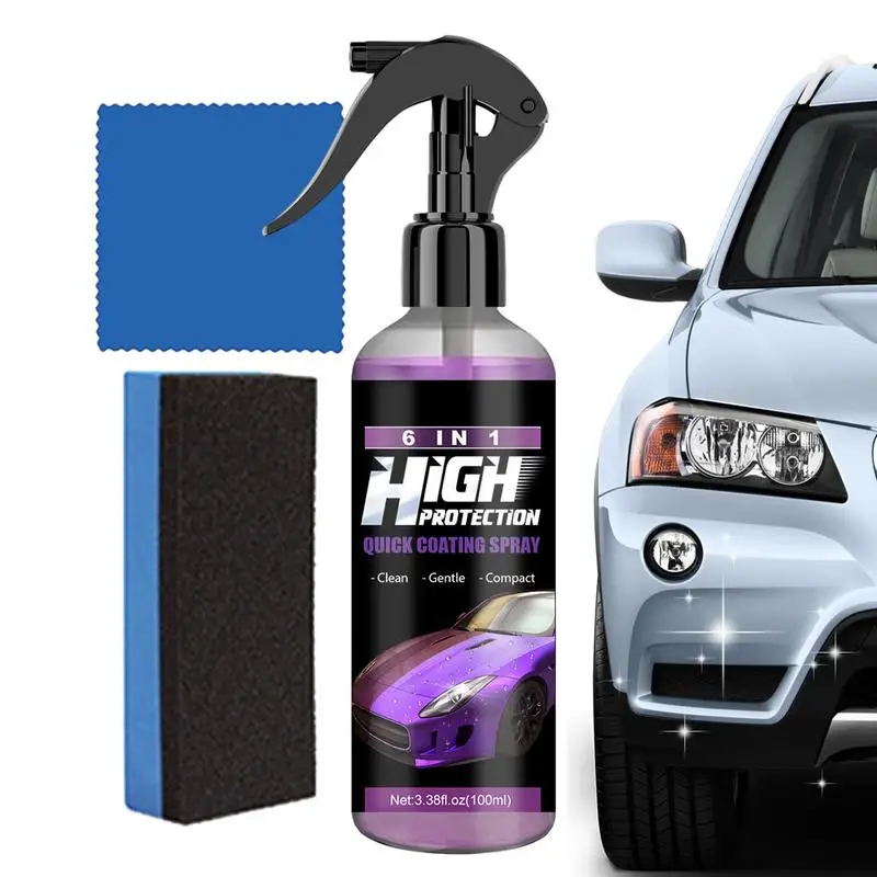 

6 in 1 Cars Ceramic Coating auto Shield Polishing Paint Agent Long Lasting Nano Coating Liquid Wax Polish Spray for car trucks