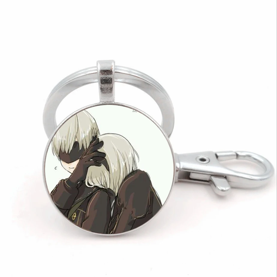 

Anime NieRAutomata Keychain Alloy Accessories Glass Pendant Men Women Choker Jewelry Teenager cosplay Time Gem Pendant