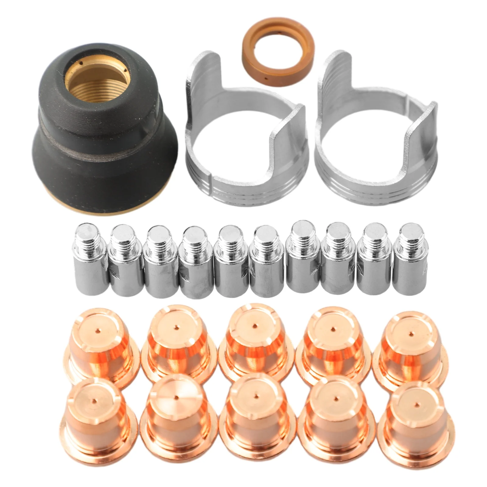 IPT40 Plasma Cutting Torch Consumables Set 24pcs Tip Electrode (CUT 55DS Pro/CUT 65DS Plasma Cutting Machines)
IPT40 Plasma Cutting Torch Consumables Set 24pcs Tip Electrode (CUT 55DS Pro/CUT 65DS Plasma Cutting Machines)