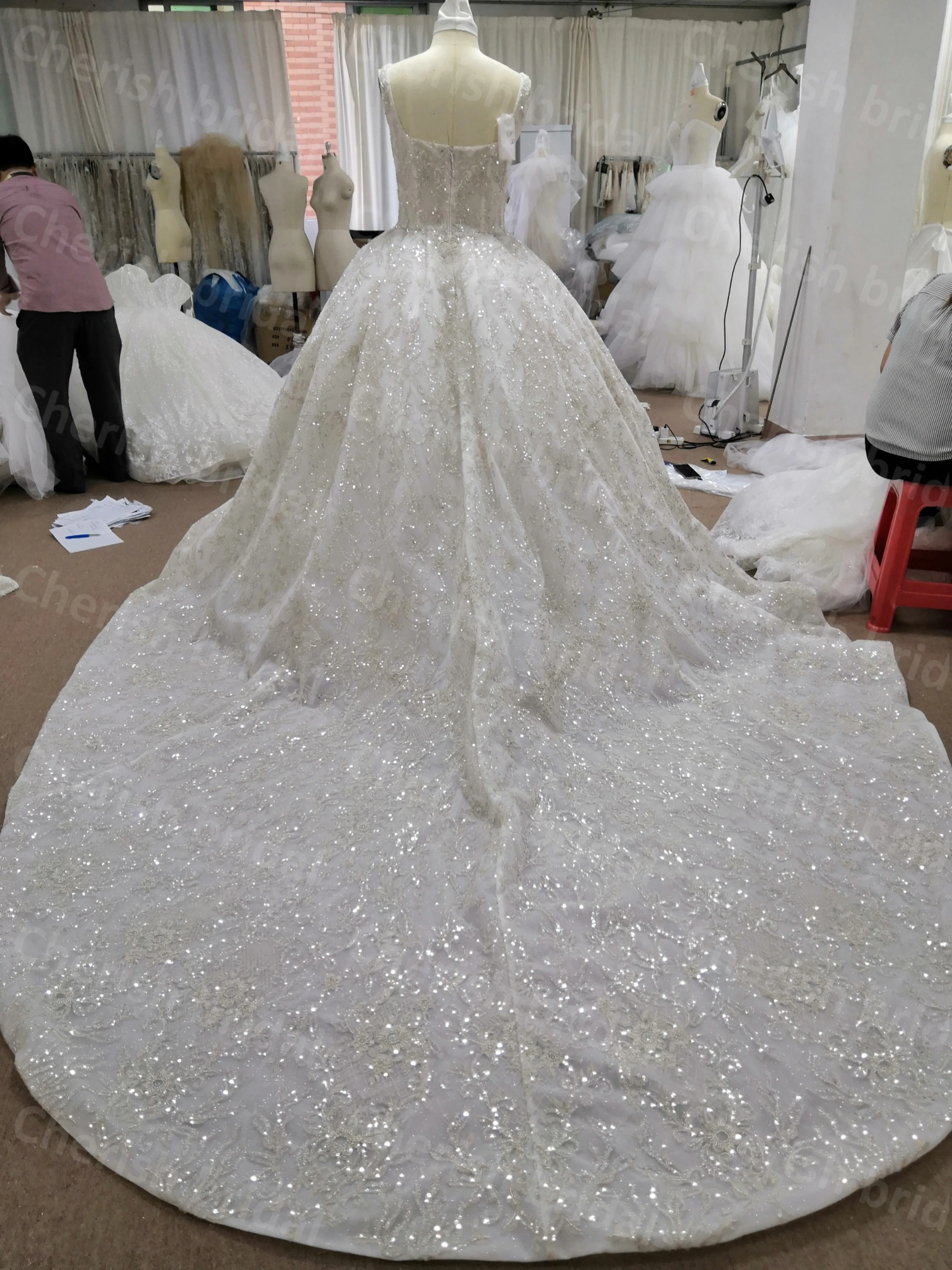 C5068B Luxury Heavy Lace Beading and Sequin Ball Gown Wedding Dress, Tank Sleeve Zipper Back Princess Bride Dress Bridal Gown
C5068B Luxury Heavy Lace Beading and Sequin Ball Gown Wedding Dress, Tank Sleeve Zipper Back Princess Bride Dress Bridal Gown