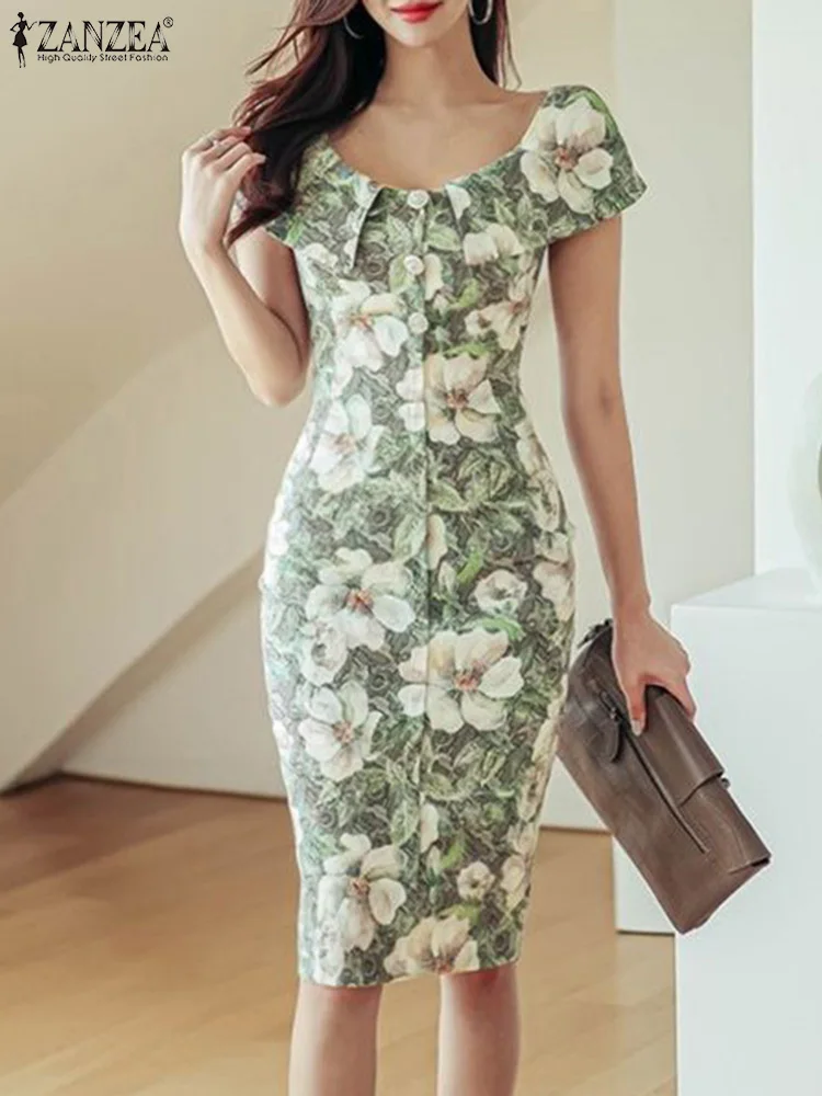 ZANZEA Elegant Wrap Hips Dress Women Ruffle Flower Printed Mini Dress Summer Slimming Sundress Holiday Short Sleeve Buttons Robe
ZANZEA Elegant Wrap Hips Dress Women Ruffle Flower Printed Mini Dress Summer Slimming Sundress Holiday Short Sleeve Buttons Robe