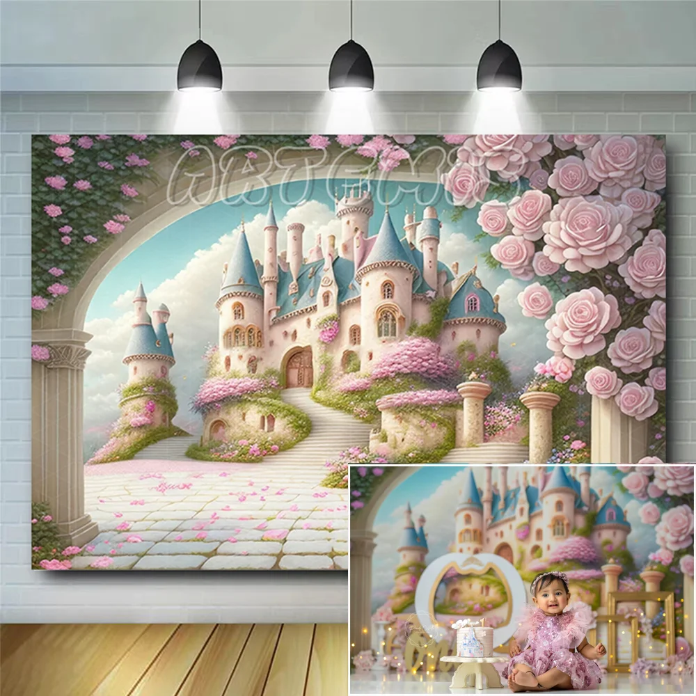 Fantasy Castle Princess Birthday Decoration Photography Background Kids Portrait Cake Smash Backdrops Photo Studio Photocall
Fantasy Castle Princess Birthday Decoration Photography Background Kids Portrait Cake Smash Backdrops Photo Studio Photocall