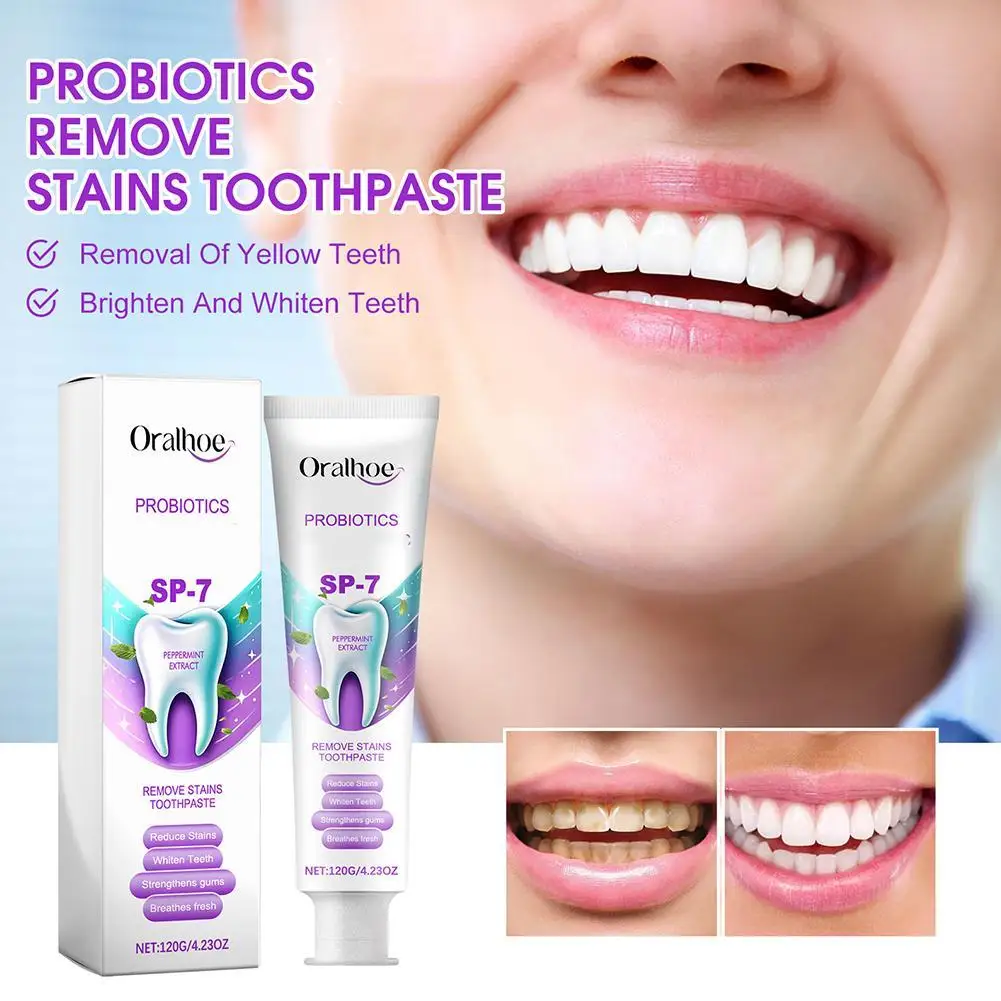 SP 7 Removal Plaque Stain Purple Corrector Teeth Whitening Toothpaste Enamel Care Easy Reduce Yellowing Oral Clean Care
SP 7 Removal Plaque Stain Purple Corrector Teeth Whitening Toothpaste Enamel Care Easy Reduce Yellowing Oral Clean Care