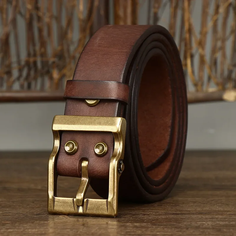 3.8cm High Quality Genuine Leather Belt Men's Retro Thickened First Layer Cowhide Brass Buckle Jeans Luxury Waistband Male Strap
3.8cm High Quality Genuine Leather Belt Men's Retro Thickened First Layer Cowhide Brass Buckle Jeans Luxury Waistband Male Strap