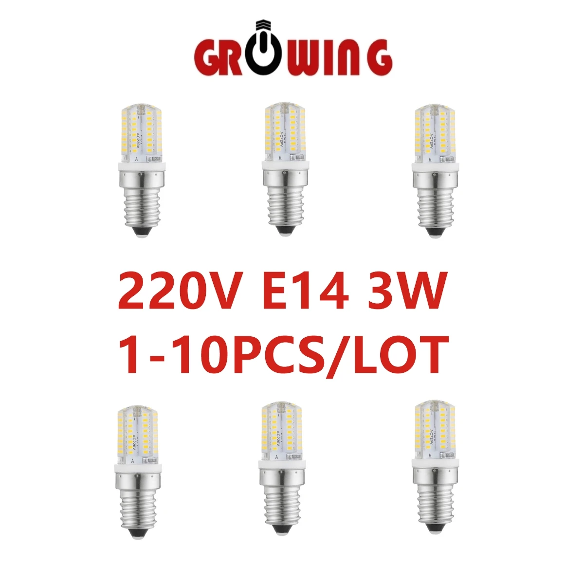 

1-10PCS Mini E14 LED Corn Bulb 64 LEDs 4W SMD 3014 AC220V-240V Lampada LED Lamp Chandelier Candle LED Light Bombilla