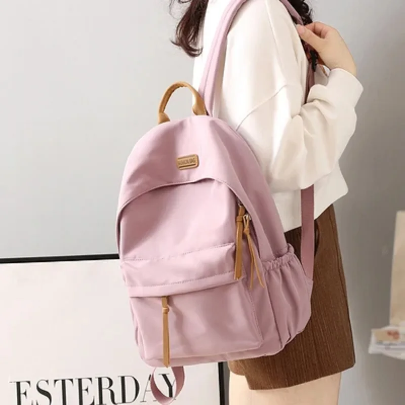 

Women's Backpack Schoolbag for Teenage Girls Knapsack Student School Backpacks Solid Color Multi-pocket Harajuku Travel Book Bag
