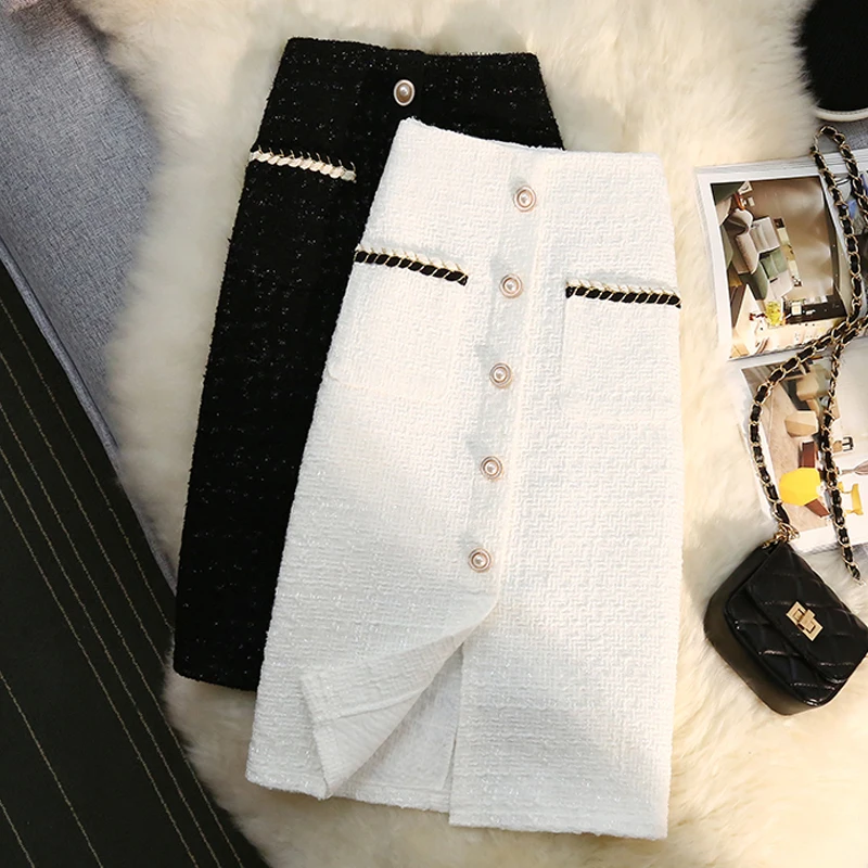Tweed Small Fragrance Skirts Women Autumn Winter New Bright Silk Vintage High Waist A-line Wrap Office Lady
Tweed Small Fragrance Skirts Women Autumn Winter New Bright Silk Vintage High Waist A-line Wrap Office Lady