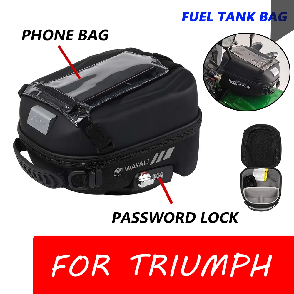 

Tank Bag For TRIUMPH Trident 660 Street Triple 765 660 675 Tiger 800 850 900 955 1050 1200 Accessories Tanklock Racing Backpack