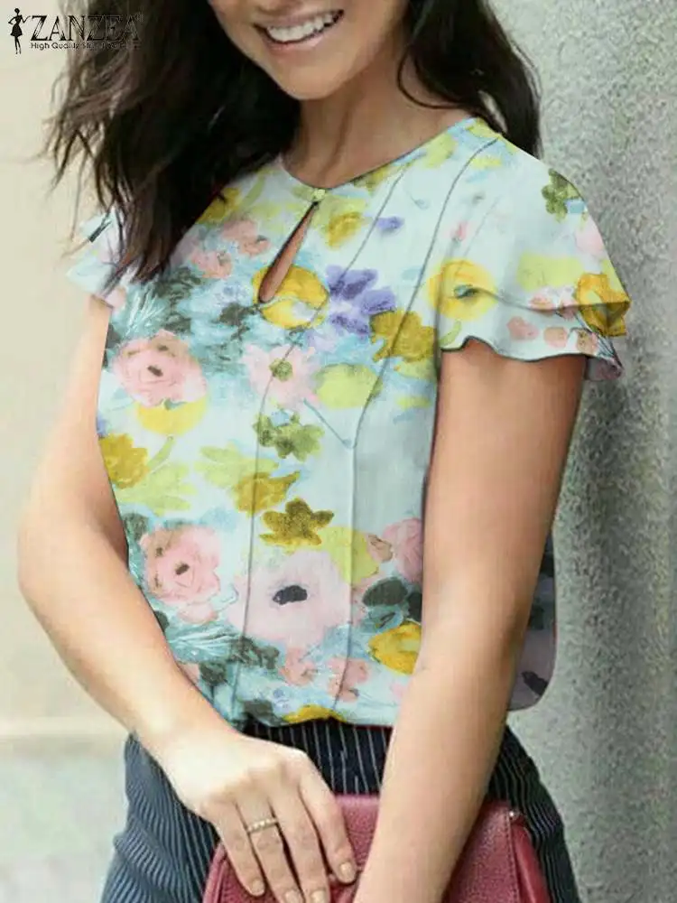 ZANZEA Bohemian Women Blouse Elegant OL Work Shirt Summer Short Sleeve Office Tunic Tops Casual Floral Printed Holiday Blusas
ZANZEA Bohemian Women Blouse Elegant OL Work Shirt Summer Short Sleeve Office Tunic Tops Casual Floral Printed Holiday Blusas