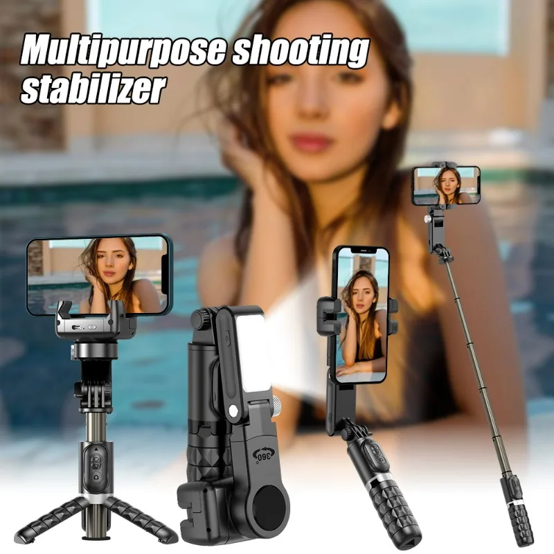 

Anti-shake Stabilizer Mobile Phone Panoramic Following Desk Selfie Handheld PTZ Live Video Recording Fill Light Tripod Stand