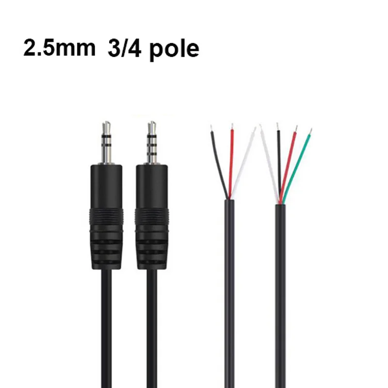 

2,5 мм 3-полюсный 4-полюсный Соединительный кабель штекер-гнездо 3pin 4pin удлинитель DIY Аудио Микрофон ремонт кабеля адаптер 1 шт./5 шт.