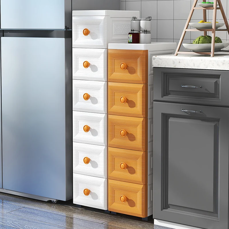 

20/25cm seam storage cabinet, drawer style plastic kitchen gap shelf, narrow edge bathroom storage