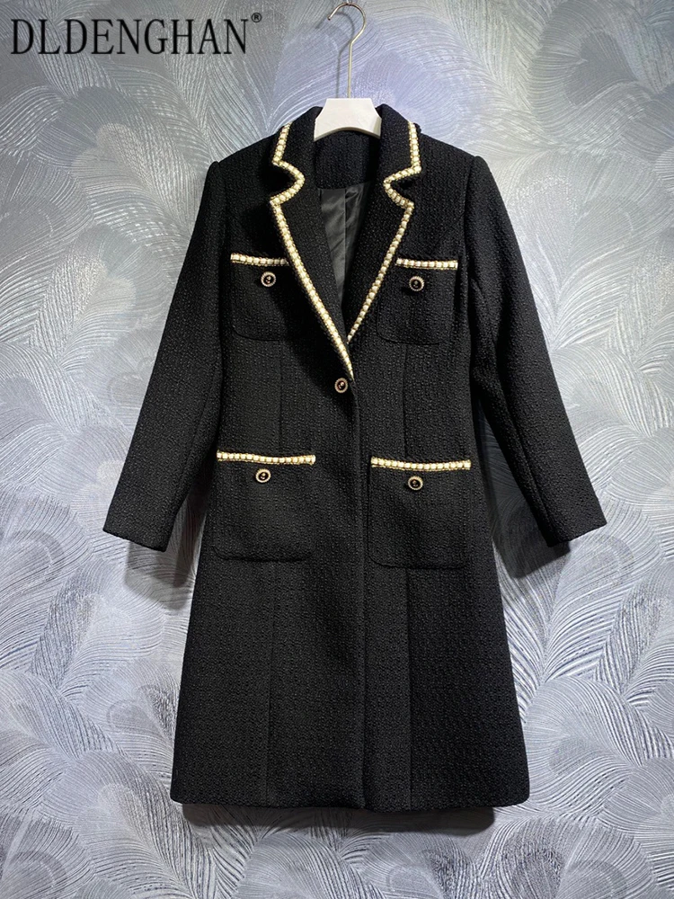 DLDENGHAN Autumn Winter Coat Women Long Sleeve Single Button Pockets Black High Street Outwear Fashion Runway New
DLDENGHAN Autumn Winter Coat Women Long Sleeve Single Button Pockets Black High Street Outwear Fashion Runway New