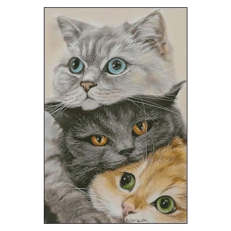 Amishop Top Quality Beautiful Counted Cross Stitch Kit Three Kittys Lovely Cute Cat Animals 42081 
Amishop Top Quality Beautiful Counted Cross Stitch Kit Three Kittys Lovely Cute Cat Animals 42081