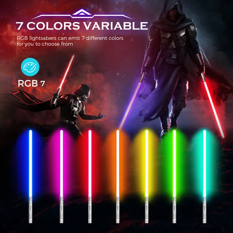 

80cm Metal Laser Sword 11 Colors 3 Sound Effects Light-Emitting Toys Color-Changing Glow Stick Retractable Two-In-One Lightsaber