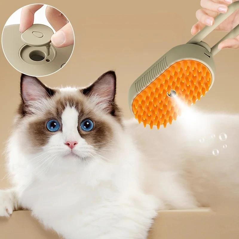 

Pet Steam Brush Cat Dog Cleaning Steamy Spray Massage Beauty Comb 3 In 1 Hair Removal Grooming Supplies Pets Accessories