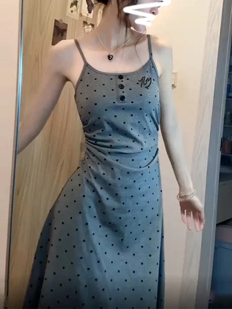 Summer New Sexy Slim Woman Dress Gray Fashion Street Sleeveless Tight Hip Dresses Female French Dot Casual Loose Women Dress
Summer New Sexy Slim Woman Dress Gray Fashion Street Sleeveless Tight Hip Dresses Female French Dot Casual Loose Women Dress