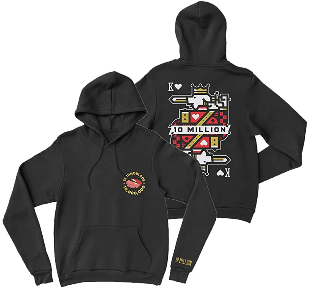 Мужская и Женская толстовка Technoblade Merch с капюшоном 10 миллионов Subs, Повседневная Стильная молодежная одежда для пары 2022 
Мужская и Женская толстовка Technoblade Merch с капюшоном 10 миллионов Subs, Повседневная Стильная молодежная одежда для пары 2022