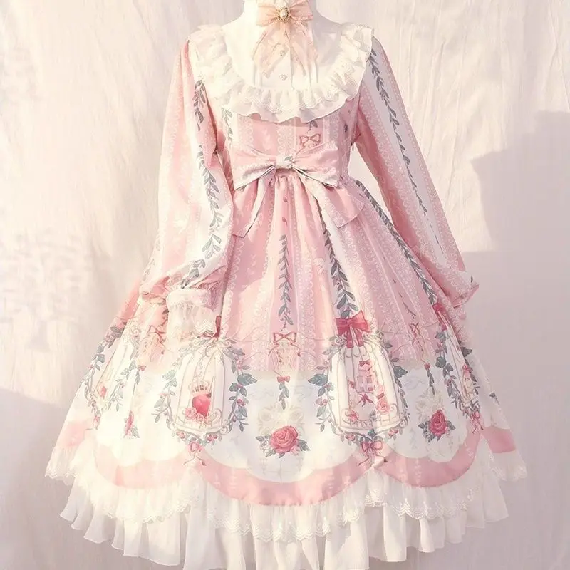 Женское платье в викторианском стиле Kawaii Lolita с длинным рукавом и цветочным принтом
Женское платье в викторианском стиле Kawaii Lolita с длинным рукавом и цветочным принтом