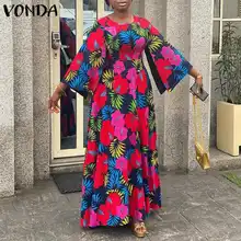 Holiday Robe 2022 VONDA Women Casual Round Neck Party Dress Floral Printed Loose Sundress Flare Sleeve High Waist A-Line Vestido 
Holiday Robe 2022 VONDA Women Casual Round Neck Party Dress Floral Printed Loose Sundress Flare Sleeve High Waist A-Line Vestido